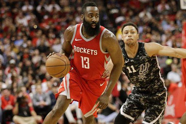 山西队逆转马刺,哈登带队取胜 山西队逆转马刺,哈登带队取胜